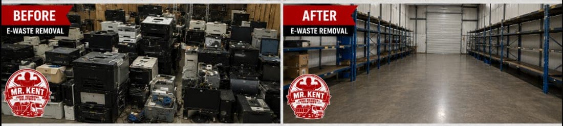 E-Waste Removal — before and after by Mr. Kent Junk Removal Solutions
